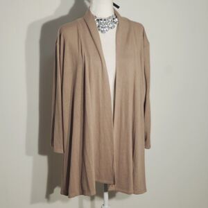 NEW!!  OLIVIA BLU LIGHT CARDIGAN BROWN LONG SLEEVE POLY/RAYON SIZE 3X